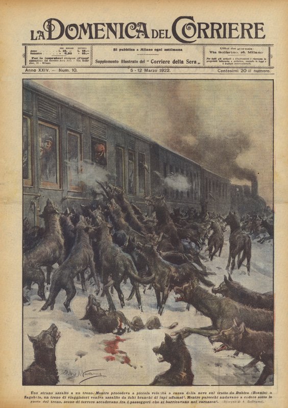 Um estranho ataque em um trem de Achille Beltrame