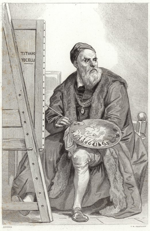 Retrato, de, titian de Achille Devéria
