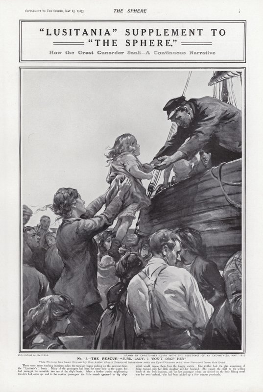 O naufrágio do Lusitânia, Primeira Guerra Mundial, 7 de maio de 1915 de Addison Thomas Millar