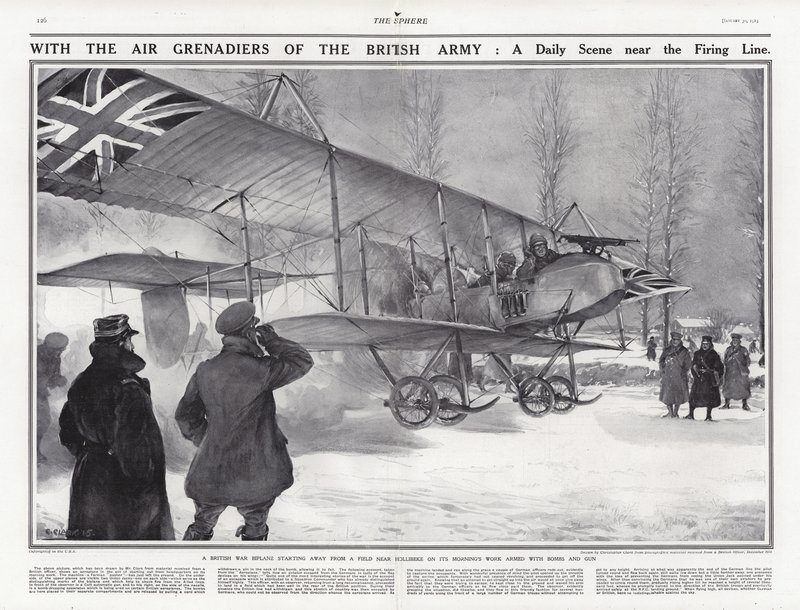 Biplano britânico, em, um, aeródromo, perto, hollebeke, bélgica, primeira guerra mundial de Addison Thomas Millar