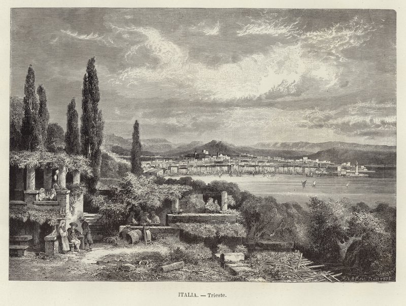 Itália - Trieste. Gravura por A Clos de Adolf Closs