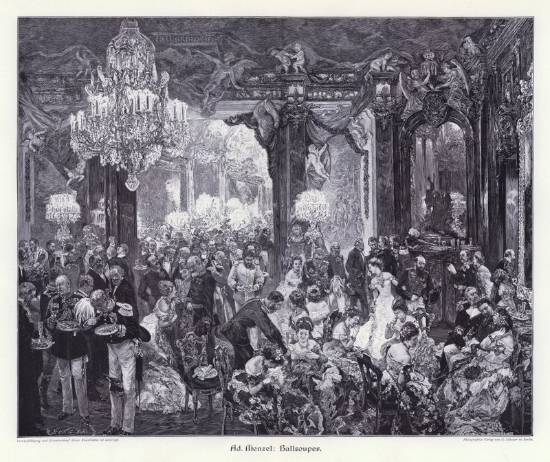 Ceia de Bolas (gravação) de Adolph Friedrich Erdmann von (after) Menzel