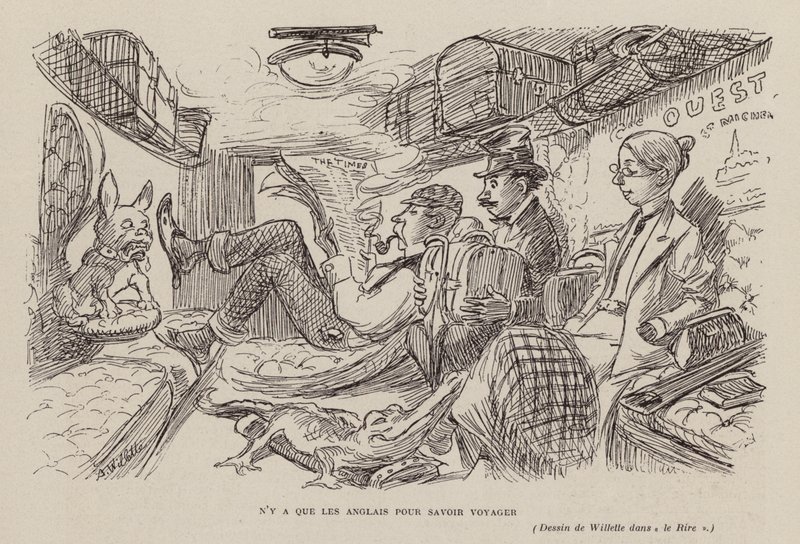 Only the English Know How to Travel (litografia) de Adolphe Leon Willette