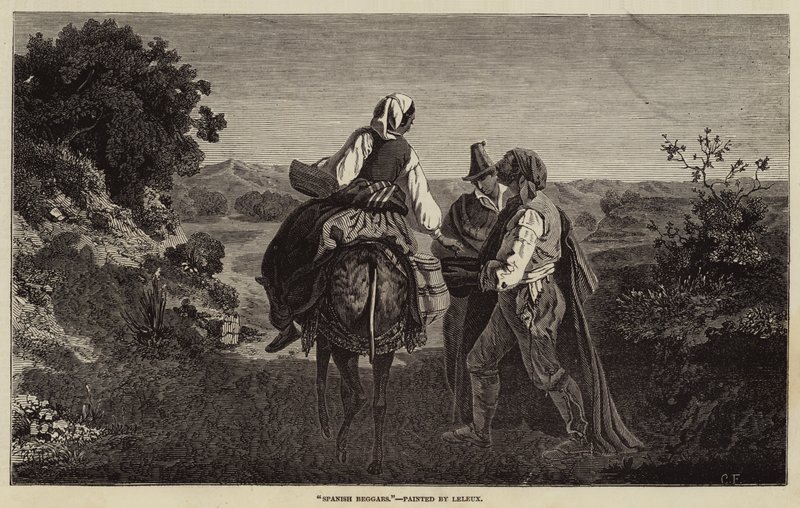 Espanhol mendigos de Adolphe Pierre Leleux
