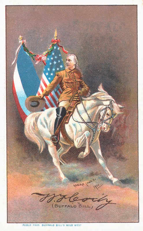 Buffalo Bill montando um cavalo branco de Adrian Jones