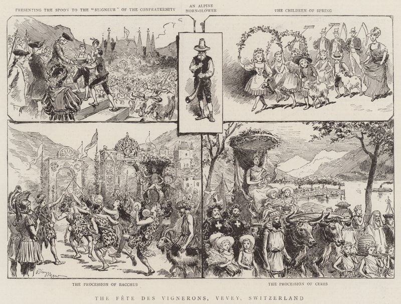 A festa dos viticultores, Vevey, Suíça de Adrien Emmanuel Marie
