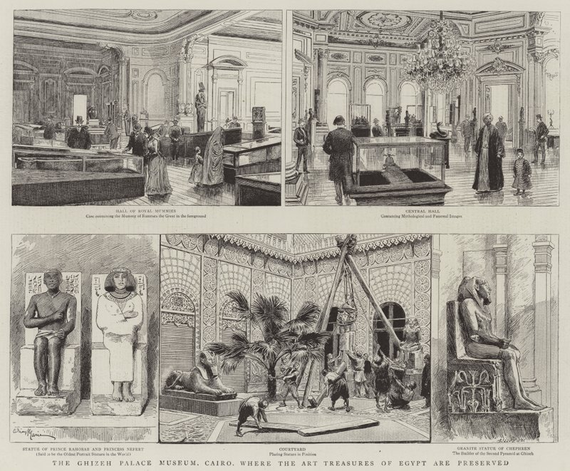 O Museu do Palácio de Ghizeh, no Cairo, onde os Tesouros da Arte do Egito são preservados de Adrien Emmanuel Marie