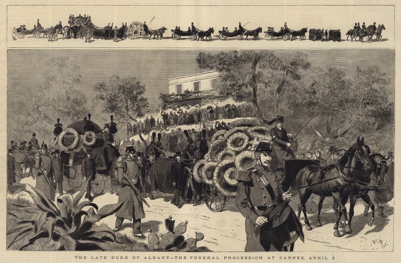 O Duque tardio de Albany, a procissão fúnebre em Cannes, 2 de abril de Adrien Emmanuel Marie