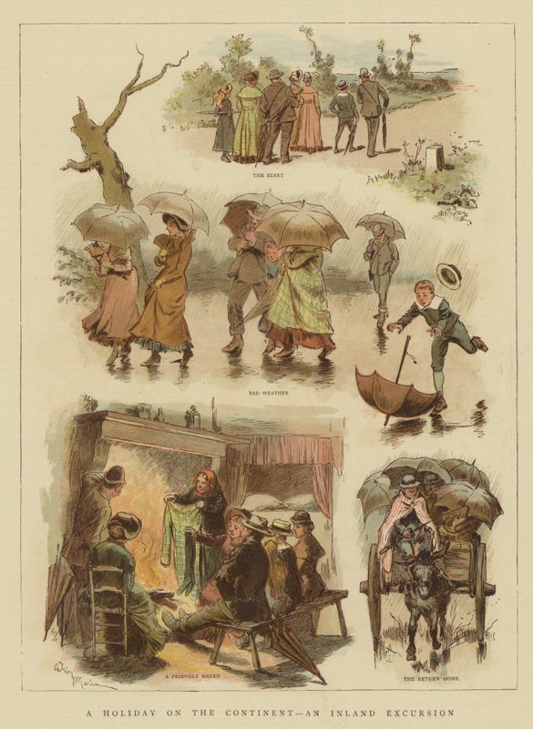 Um feriado no continente, uma excursão interior (chromolitho) de Adrien Emmanuel Marie