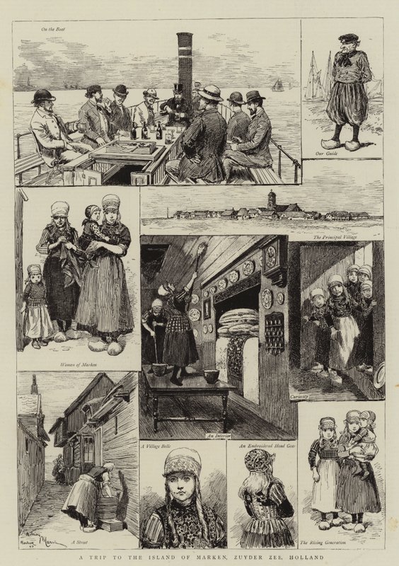Uma viagem para a ilha de Marken, Zuyder Zee, Holanda de Adrien Emmanuel Marie