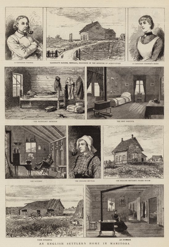 Casa de um colonizador inglês em Manitoba de Adrien Emmanuel Marie