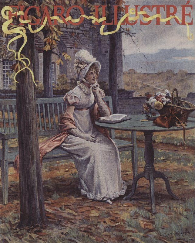 Outono Capa do Ilustre Figaro, novembro de 1894 (chromotypograph) de Adrien Moreau