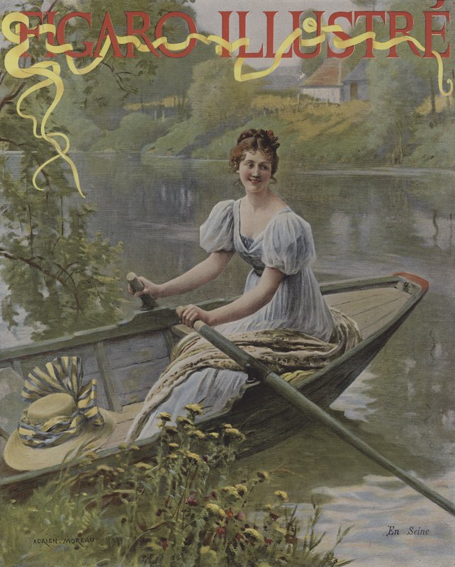 En Seine (no rio Sena). Capa do Le Figaro Illustre, julho de 1895 de Adrien Moreau
