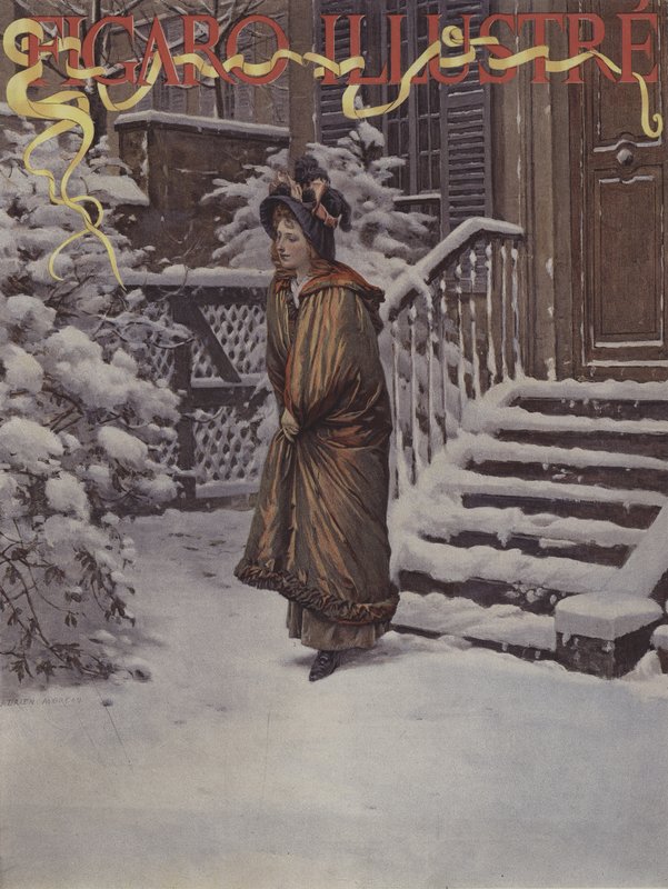 Premiere Neige (primeira neve). Capa do Le Figaro Illustre, janeiro de 1894 de Adrien Moreau