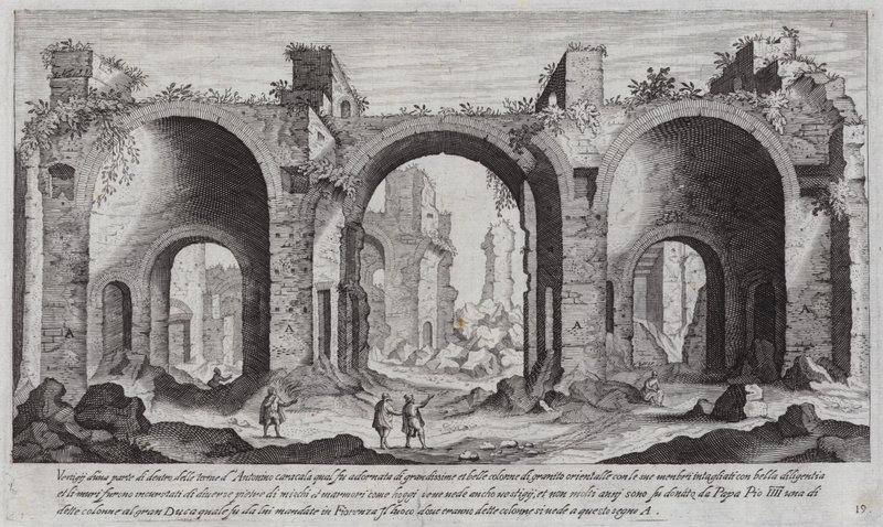Banhos de Caracalla, Roma (gravura) de Aegidius Sadeler or Saedeler