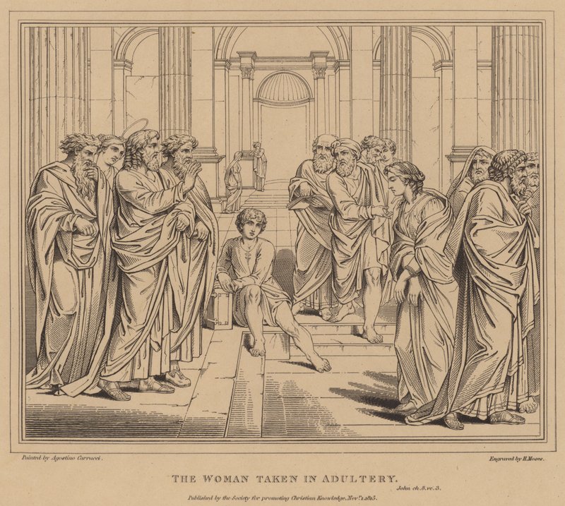 A mulher tomada em adultério, John de Agostino Carracci