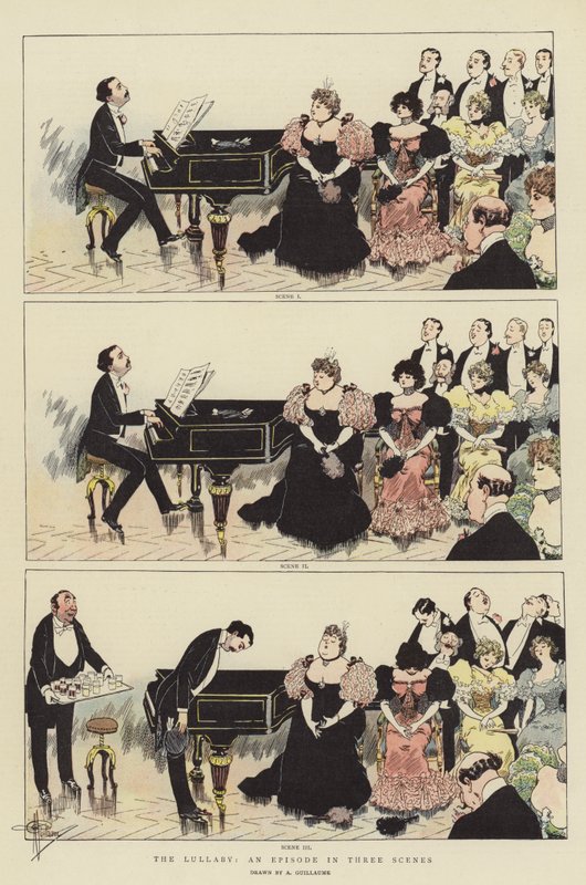 A canção de ninar, um episódio em três cenas (chromolitho) de Albert Guillaume