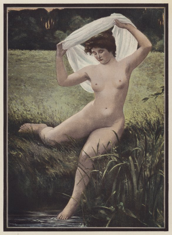 Banhista mulher (cor litho) de Albert Auguste Fourie