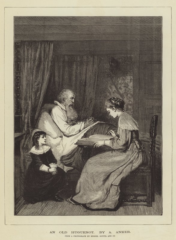 Um velho huguenote de Albert Anker