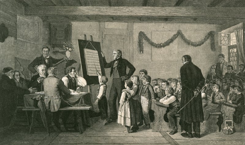 Exame de uma escola da aldeia de Albert Anker