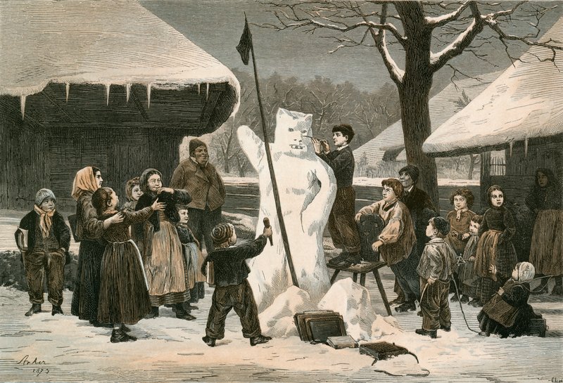 O passatempo Snow Bear-Schoolboy perto de Berna de Albert Anker