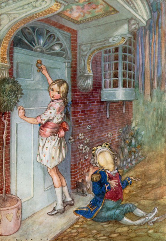 Ilustração para Alice no País das Maravilhas (cor litho) de Albert Edward Jackson