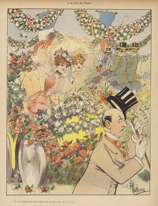 Na Festa das Flores (cor litho) de Albert Guillaume