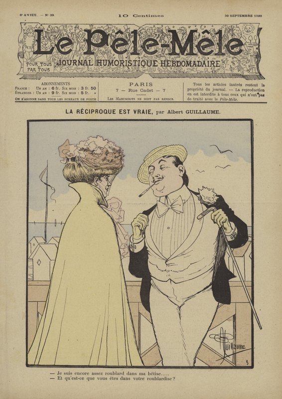 O recíproco é verdadeiro. Ilustração para o Pelé-Mele, 1900 de Albert Guillaume