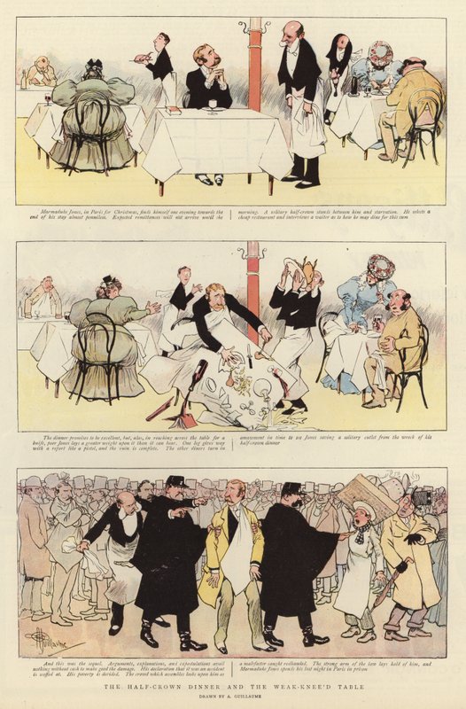 O jantar de meia coroa e a mesa de joelhos fracos de Albert Guillaume