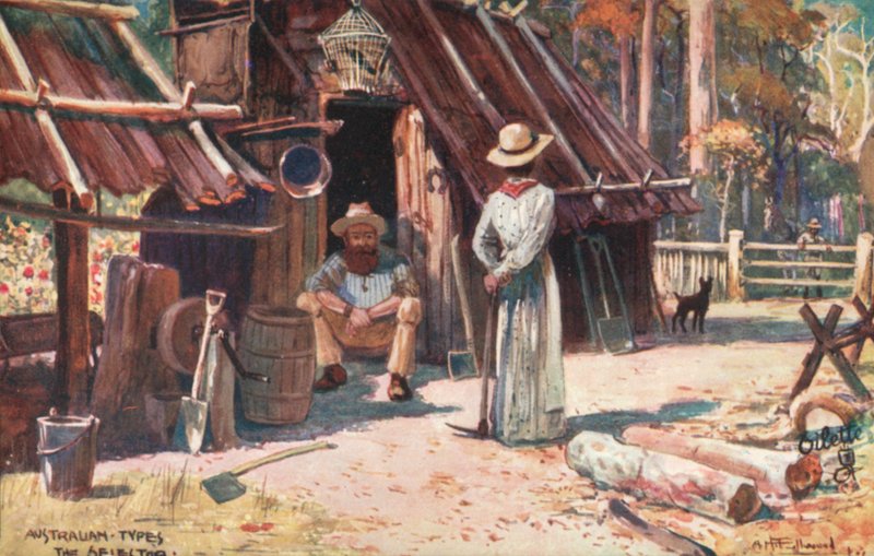 Tipos australianos: The Seletor (litografia a cores) de Albert Henry Fullwood