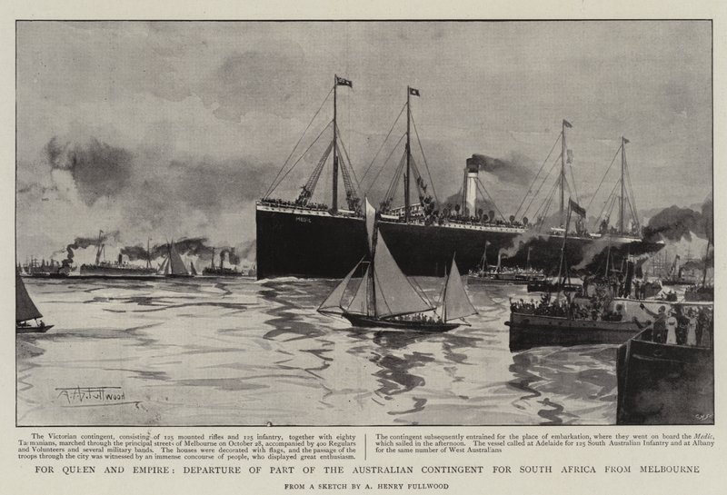 Para Rainha e Império, Partida de Parte do Contingente Australiano para a África do Sul de Melbourne de Albert Henry Fullwood