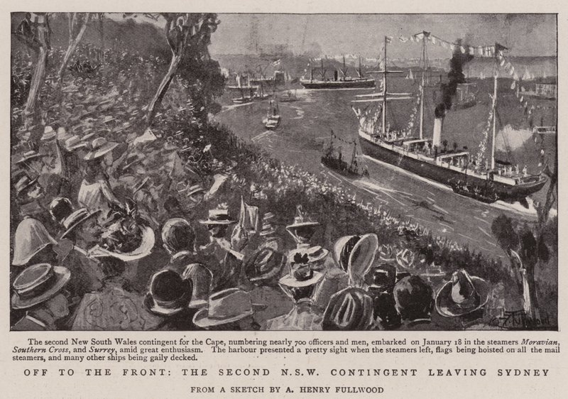 Para a frente, o segundo contingente de NSW saindo de Sydney de Albert Henry Fullwood