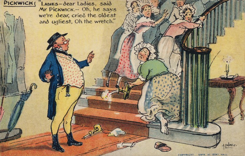 Sr. Pickwick ofendendo um grupo de mulheres (chromolitho) de Albert Jnr. Ludovici