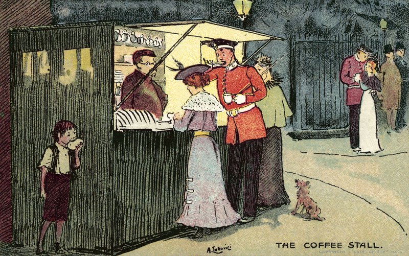 The Coffee Stall, em Londres de Albert Jnr. Ludovici