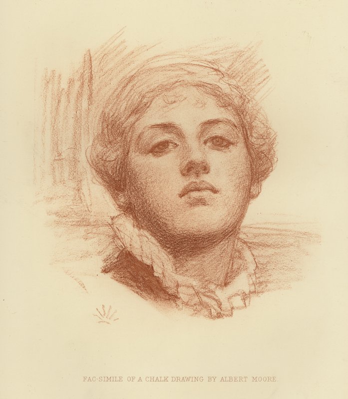 Fac-símile de um desenho de giz (gravura) de Albert Joseph (after) Moore