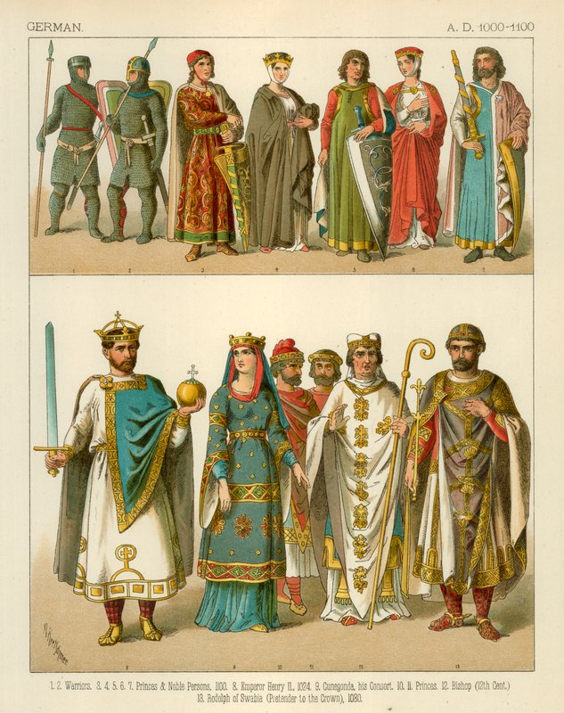 Traje Alemão 1000-1100 AD de Albert Kretschmer