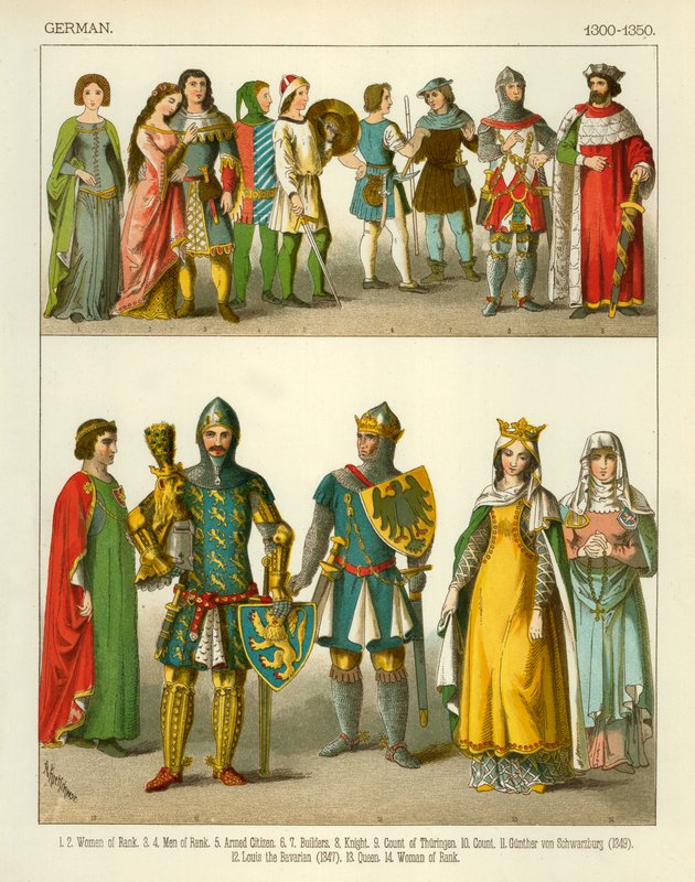 Traje Alemão 1300-1350 de Albert Kretschmer