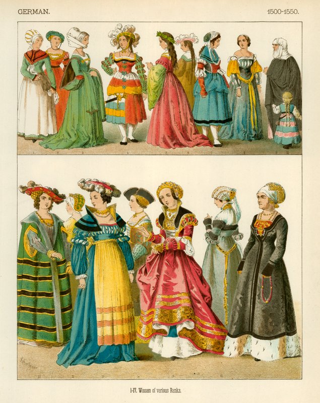 Trajes Alemães 1500-1550 de Albert Kretschmer