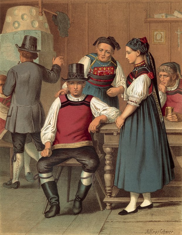 Traje alemão, Baden, Rickesbach de Albert Kretschmer