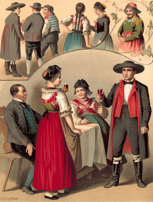 Traje alemão, Baden, Schapbach e Kinzigthal de Albert Kretschmer