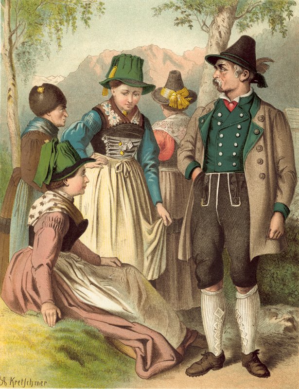 Traje alemão, Bayern Lachenau de Albert Kretschmer