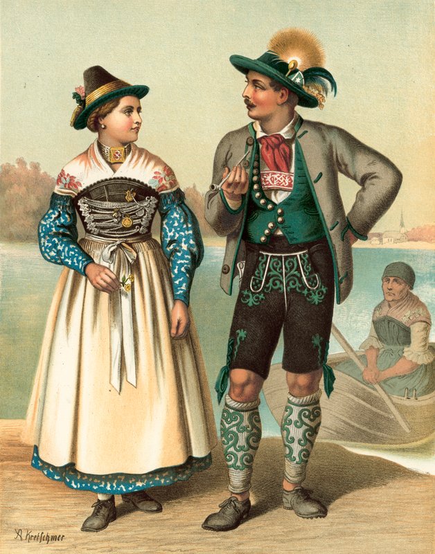 Traje alemão, Bayern, Schliersee de Albert Kretschmer