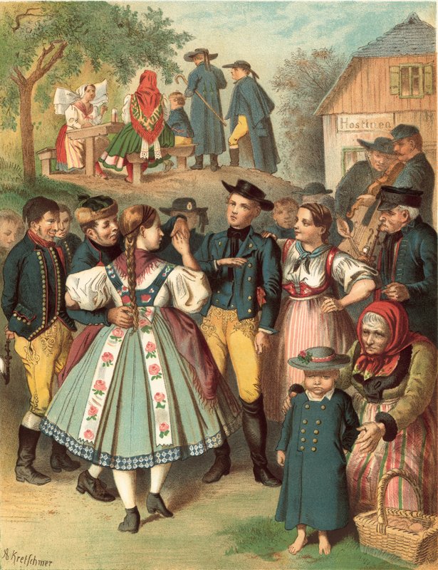Traje alemão, Bohmen círculo Pilsen de Albert Kretschmer