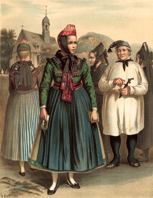 Traje alemão, Chur-Hesse, em torno de Marburg de Albert Kretschmer
