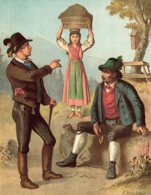 Traje alemão, Áustria, Salzkammergut de Albert Kretschmer