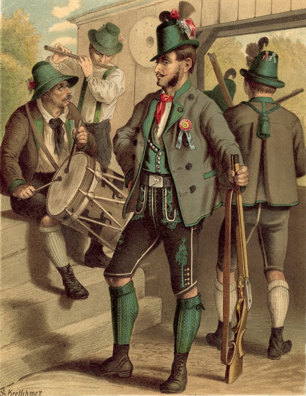 Traje alemão, áustria, Styria de Albert Kretschmer