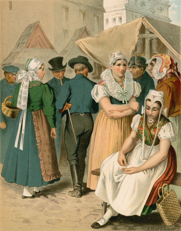 Traje alemão, Prússia (província da Silésia), Tannhausen de Albert Kretschmer
