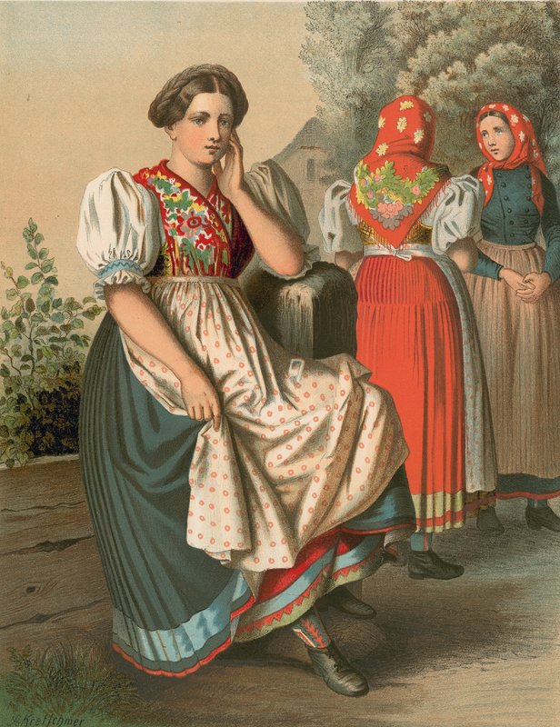 Traje alemão, Silésia, Tzarnowany de Albert Kretschmer