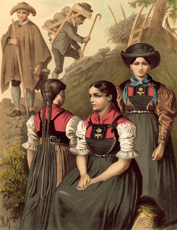 Traje alemão, Tirol, Lechthal de Albert Kretschmer