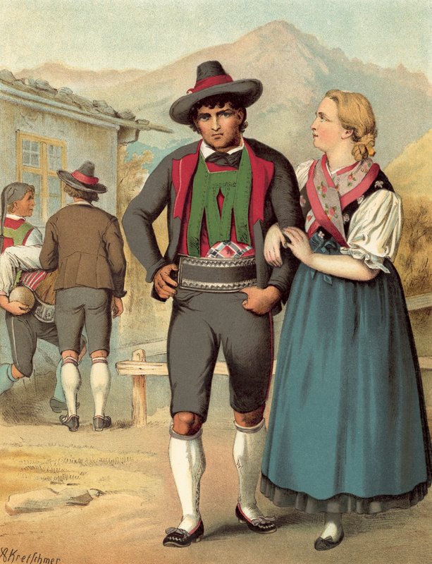 Traje Alemão, Tirol, Meran de Albert Kretschmer